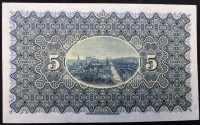 A SCARCE & ATTRACTIVE LARGE FORMAT NATIONAL BANK OF SCOTLAND £5 FIVE POUND NOTE. (EDINBURGH, 1st OCTOBER 1953. About EF, Original & Crisp.