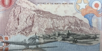 A SUPERB & SCARCE GOVERNMENT OF GIBRALTAR £50 (Winston Churchill & Spitfires) NOTE. AA050404. A Deceptively Scarce Note in This Level of Preservation. GEM UNCIRCULATED