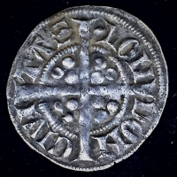 AN OUTSTANDING EDWARD I  LONG CROSS PENNY of 1247-1279
Struck on an unusually large flan. An unusual variety with a ‘stop’ before * EDWARD  & * LONDON from a previously unseen die. GVF or better for issue & 100% full weight.