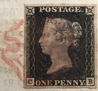 IRELAND 1841.Superb Four Margin Penny Black [C.B.] on Dublin entire.Lightly Applied Orange-Red Maltese Cross & light p/m for KINGSTOWN. 4M 1841.Back stamped 5M 41 with a classic RED double framed “Irish” DUBLIN DIAMOND.