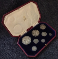 A Truly Outstanding GEORGE V “Silver Proof Set” Coronation 
1911 Housed in its original Red Leather, White Silk & Royal Blue Velvet case.  FDC and as issued.