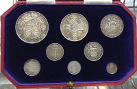 A Truly Outstanding GEORGE V “Silver Proof Set” Coronation
1911 Housed in its original Red Leather, White Silk & Royal Blue Velvet case. FDC and as issued.