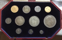 A Truly Outstanding Edward VII 1902 “Matt Proof Set” Coronation 1902. Housed in its original Red Leather, White Silk & Royal Blue Velvet case. Totally FDC and as issued.