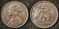 AN OUTSTANDING & VERY RARE BRONZE PENNY OF 1869
(The “Key Date” of the Series) In Original GVF Condition with excellent surfaces and interesting mid-stage die cracks on reverse.